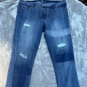 New York & Company Soho Size 12 Boyfriend Studded Tattered & Hole Right Knee